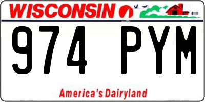 WI license plate 974PYM