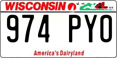 WI license plate 974PYO