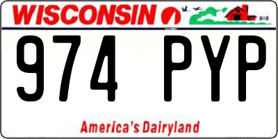 WI license plate 974PYP