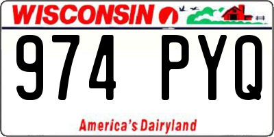 WI license plate 974PYQ