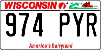 WI license plate 974PYR