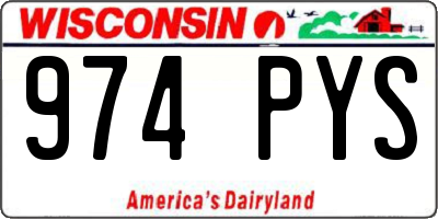 WI license plate 974PYS