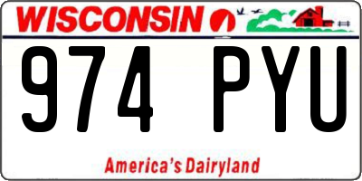WI license plate 974PYU