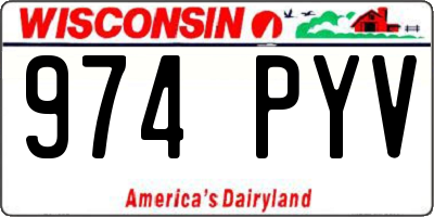 WI license plate 974PYV