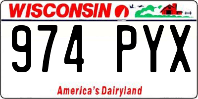 WI license plate 974PYX