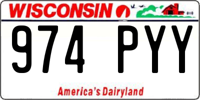 WI license plate 974PYY