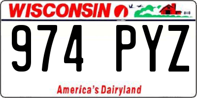 WI license plate 974PYZ