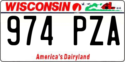 WI license plate 974PZA