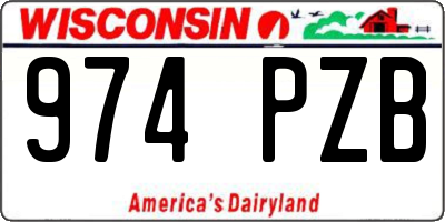 WI license plate 974PZB