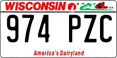 WI license plate 974PZC