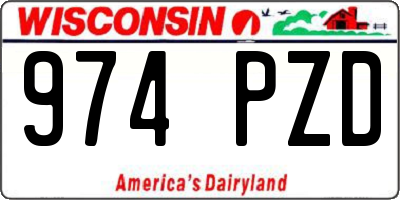 WI license plate 974PZD