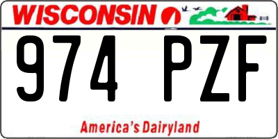 WI license plate 974PZF