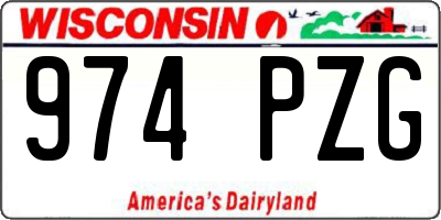 WI license plate 974PZG