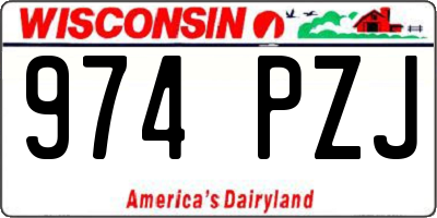 WI license plate 974PZJ