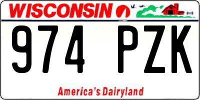 WI license plate 974PZK