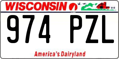 WI license plate 974PZL