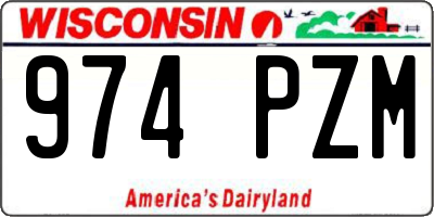 WI license plate 974PZM