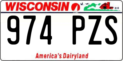 WI license plate 974PZS