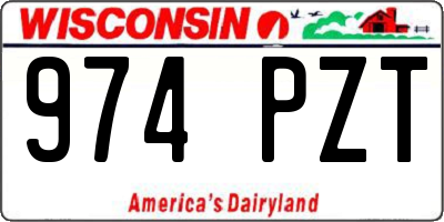 WI license plate 974PZT