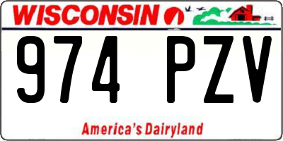 WI license plate 974PZV