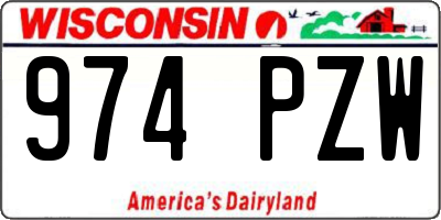 WI license plate 974PZW