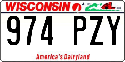 WI license plate 974PZY