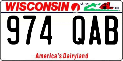 WI license plate 974QAB