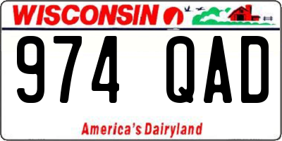 WI license plate 974QAD