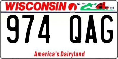WI license plate 974QAG