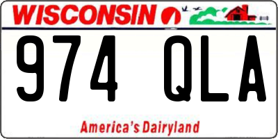 WI license plate 974QLA