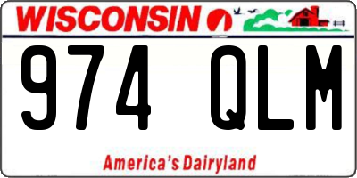 WI license plate 974QLM