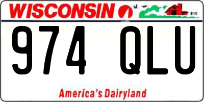 WI license plate 974QLU