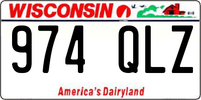 WI license plate 974QLZ