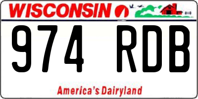 WI license plate 974RDB