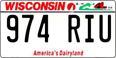 WI license plate 974RIU