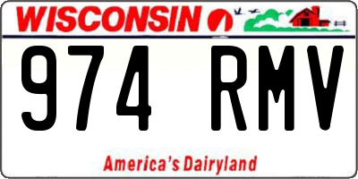 WI license plate 974RMV