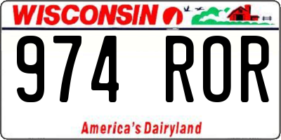 WI license plate 974ROR