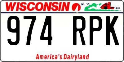 WI license plate 974RPK