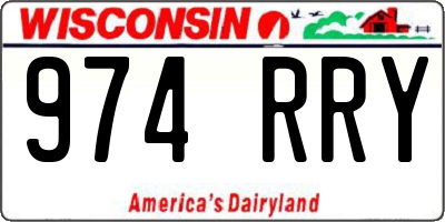 WI license plate 974RRY