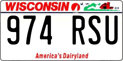 WI license plate 974RSU