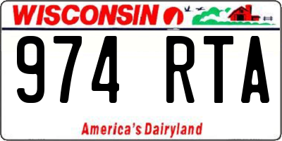 WI license plate 974RTA
