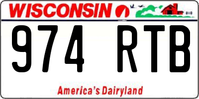 WI license plate 974RTB