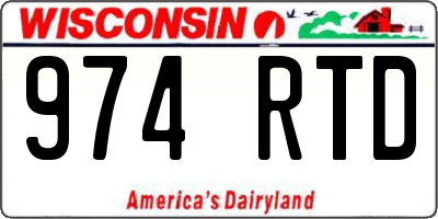 WI license plate 974RTD