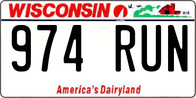 WI license plate 974RUN