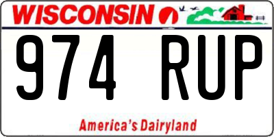 WI license plate 974RUP