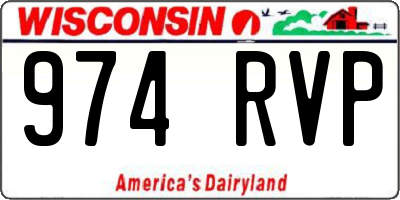 WI license plate 974RVP