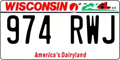 WI license plate 974RWJ