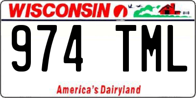 WI license plate 974TML