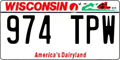 WI license plate 974TPW