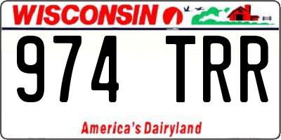 WI license plate 974TRR
